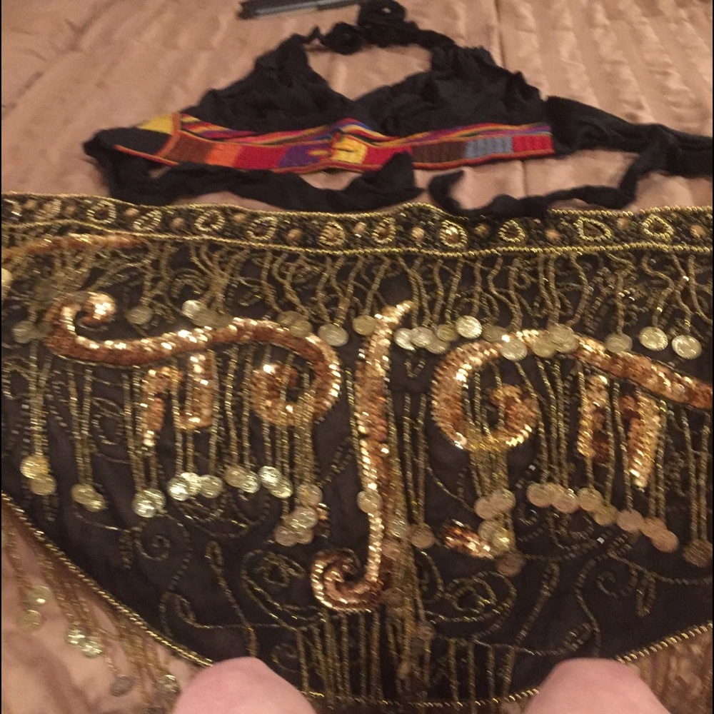 Authentic Gypsy/Tribal Belly Dance Top/Belt NWT